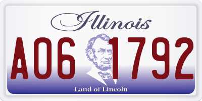 IL license plate A061792