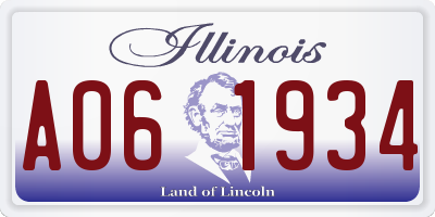 IL license plate A061934