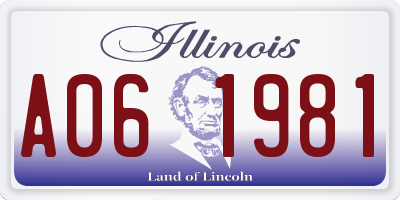 IL license plate A061981