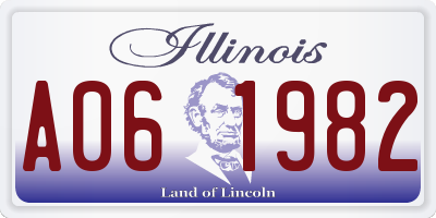 IL license plate A061982