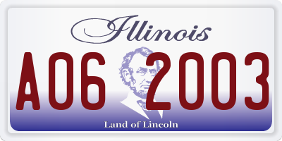 IL license plate A062003