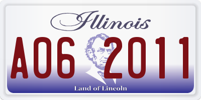 IL license plate A062011