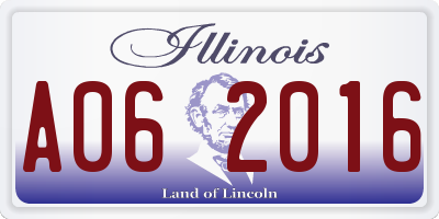 IL license plate A062016