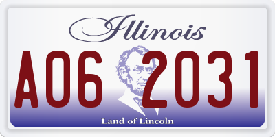 IL license plate A062031