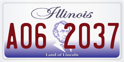 IL license plate A062037
