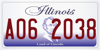 IL license plate A062038
