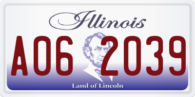 IL license plate A062039