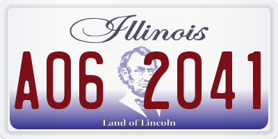 IL license plate A062041