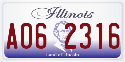 IL license plate A062316