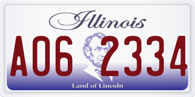 IL license plate A062334