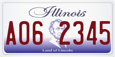 IL license plate A062345