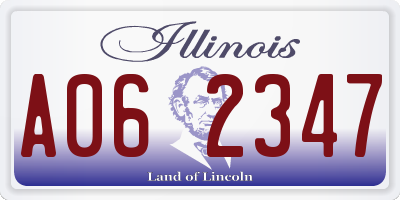 IL license plate A062347
