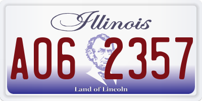 IL license plate A062357