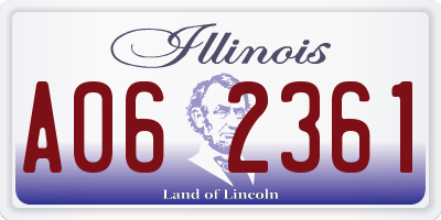 IL license plate A062361