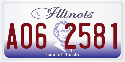 IL license plate A062581