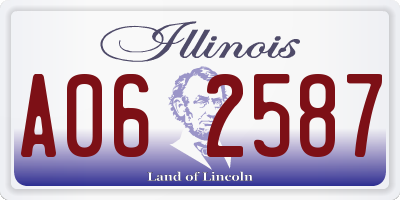 IL license plate A062587
