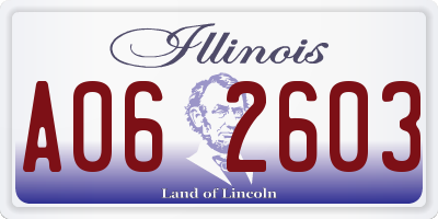 IL license plate A062603