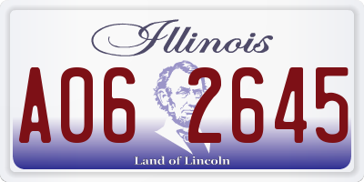 IL license plate A062645
