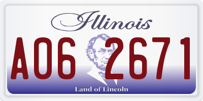 IL license plate A062671