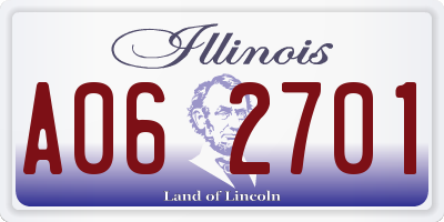 IL license plate A062701