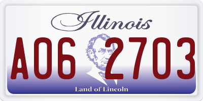 IL license plate A062703