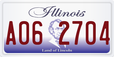 IL license plate A062704