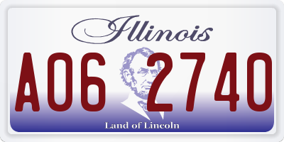 IL license plate A062740