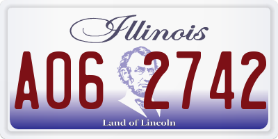 IL license plate A062742