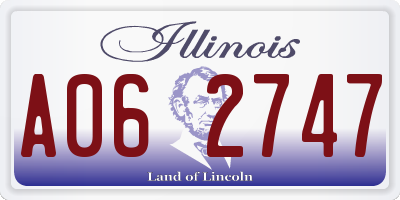 IL license plate A062747