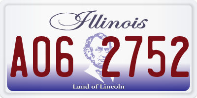 IL license plate A062752