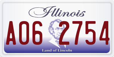 IL license plate A062754