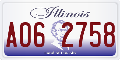 IL license plate A062758