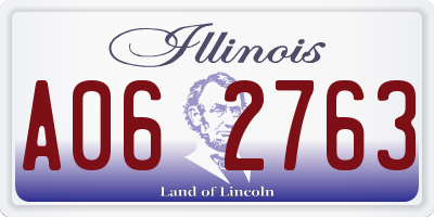 IL license plate A062763