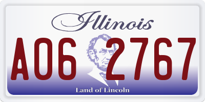 IL license plate A062767