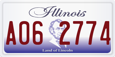 IL license plate A062774