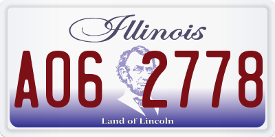 IL license plate A062778