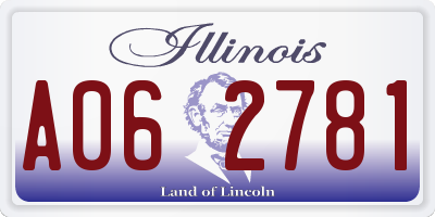 IL license plate A062781