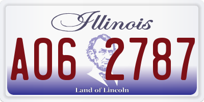 IL license plate A062787