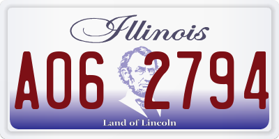 IL license plate A062794