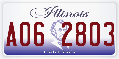 IL license plate A062803