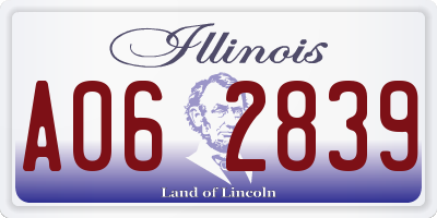 IL license plate A062839