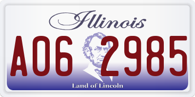 IL license plate A062985