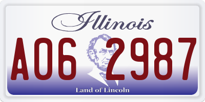 IL license plate A062987