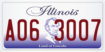 IL license plate A063007