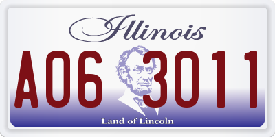 IL license plate A063011