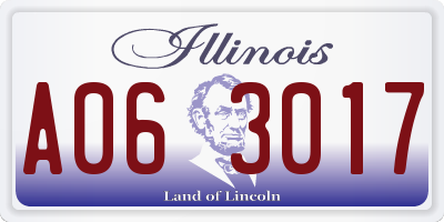 IL license plate A063017