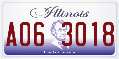 IL license plate A063018
