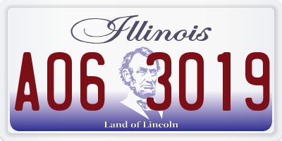 IL license plate A063019