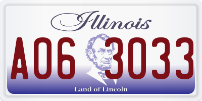 IL license plate A063033
