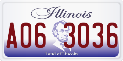 IL license plate A063036
